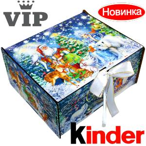 Сладкий подарок на Новый Год в картонной упаковке весом 1200 грамм по цене 2223 руб в Кургане