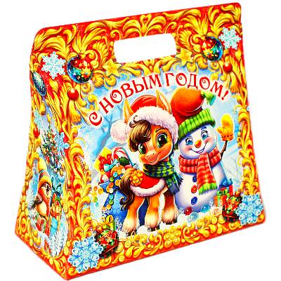 Сладкий подарок на Новый Год вкартонной  упаковке весом 950 грам